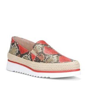 DONALD PLINER Women's Finni Slip-on Sneaker Size 8M In Chili Snake Print Leather